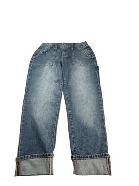 Good American Weekender Petite Jeans 8/29 High Rise Slim Straight Cuffed 26”